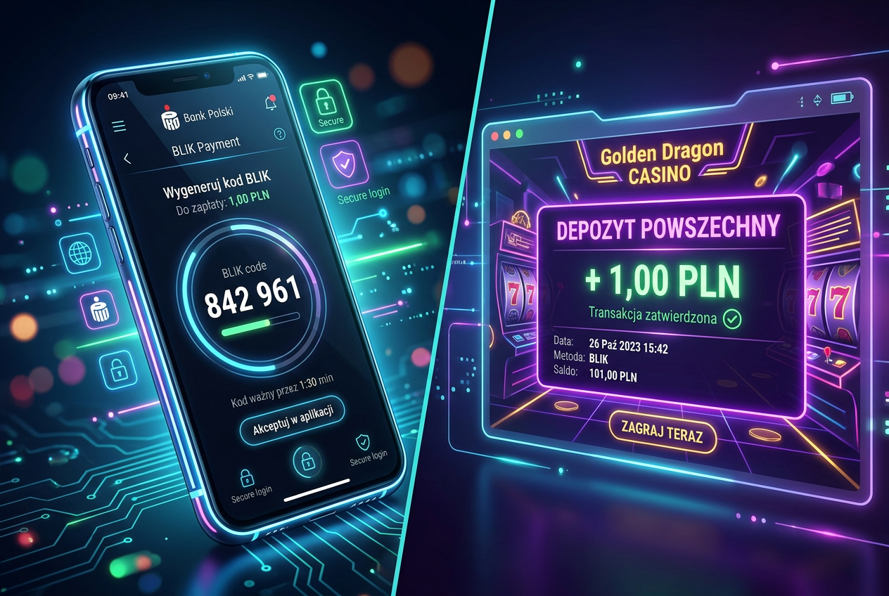 Instrukcja płatności BLIK w kasynie na ekranie smartfona