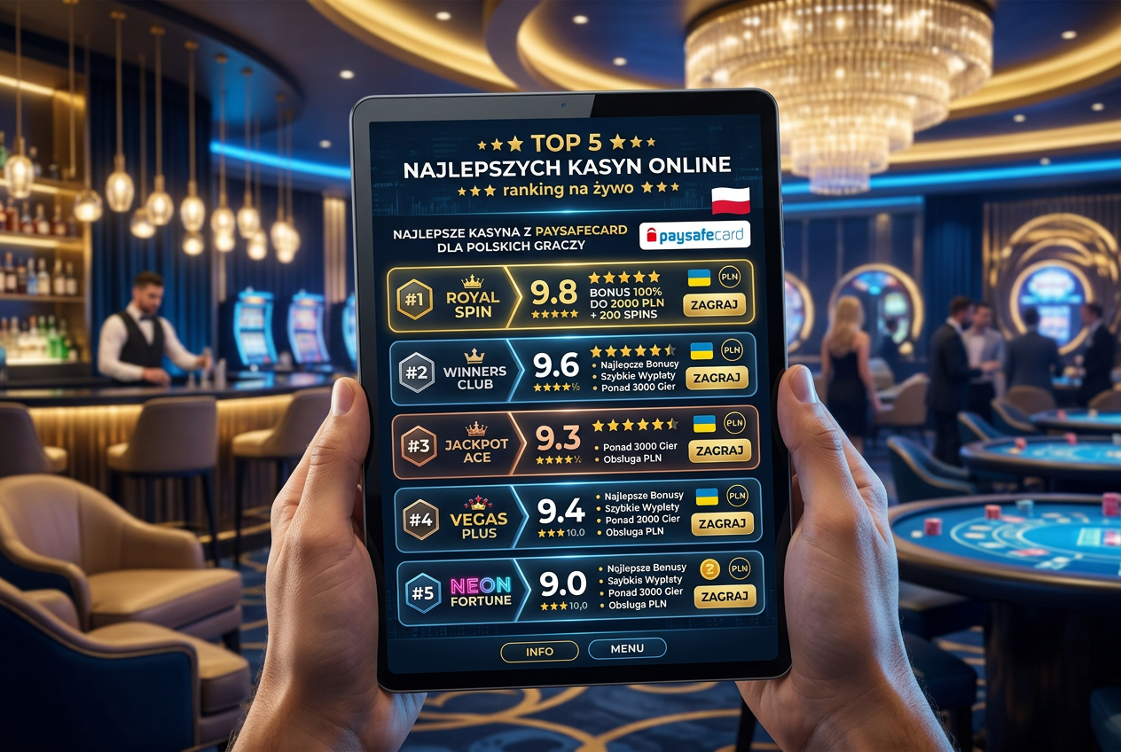 Profesjonalny ranking najlepszych kasyn online akceptujących Paysafecard w Polsce 2026